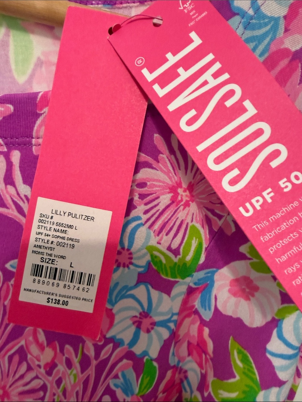 T2)Lilly Pulitzer ❤️🩷Pink Floral Long-Sleeve Shift Dress - Picture 6 of 12